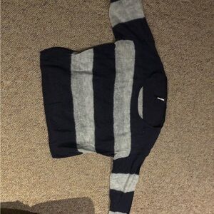 Men's Black and Gray Striped Sweater